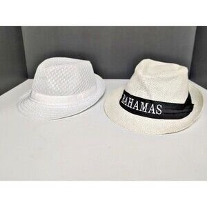 2 Fedoras Summer Hats Bahamas White Excellent Condition